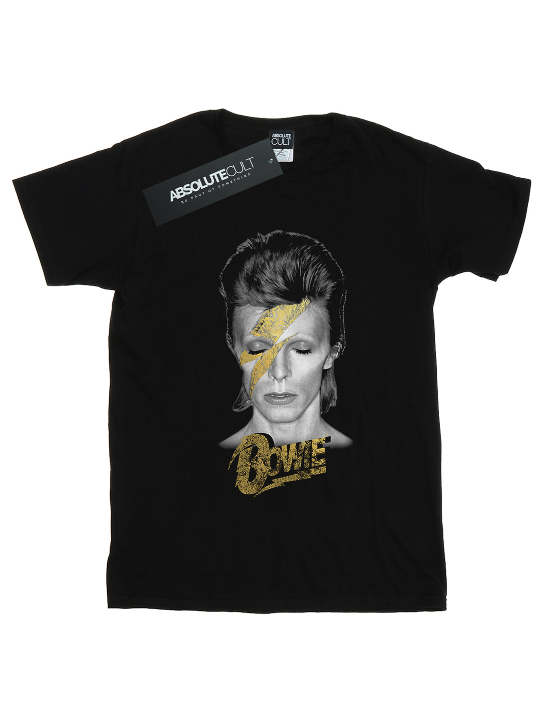 David Bowie Girls Aladdin Sane Gold Bolt T-Shirt - Picture 5 of 11