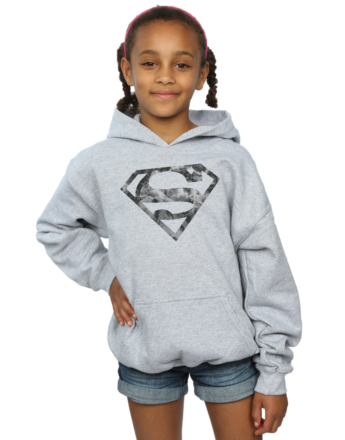 DC Comics Girls Superman Marble Logo Hoodie - Picture 10 of 13