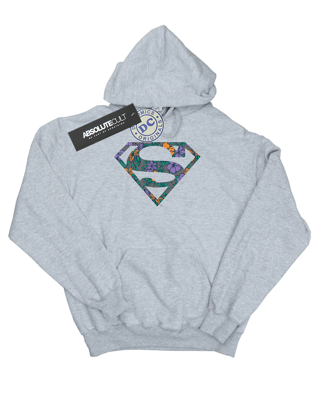 DC Comics Girls Superman Floral Logo 1 Hoodie - Picture 11 of 13