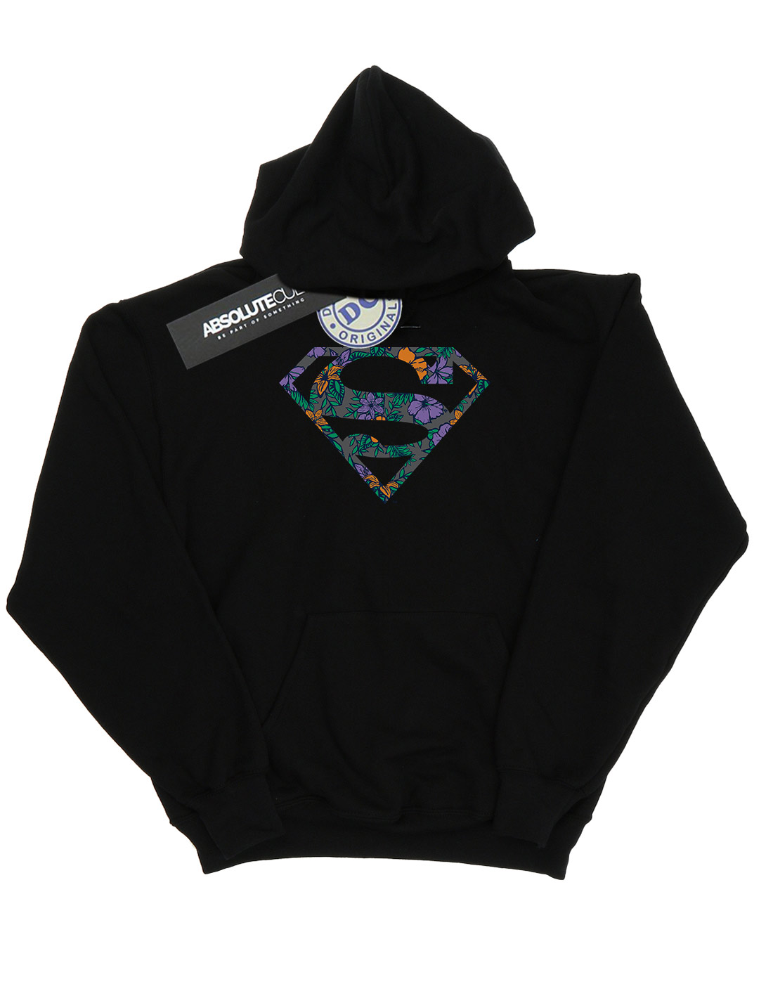 DC Comics Girls Superman Floral Logo 1 Hoodie - Picture 7 of 13