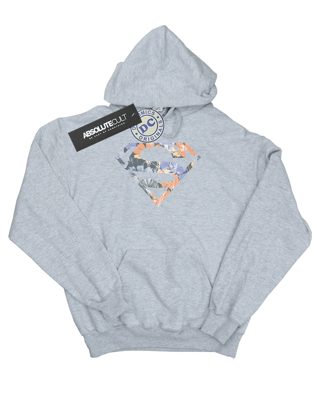 DC Comics Girls Superman Floral Logo 2 Hoodie - Picture 11 of 13