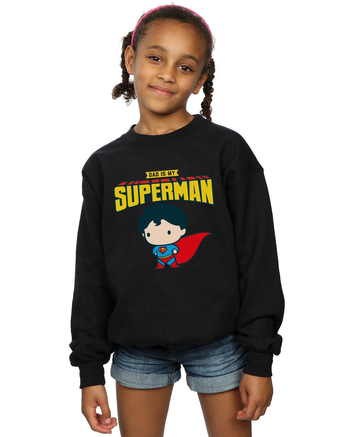 DC Comics Girls Superman My Dad Is My Hero Sweatshirt - Picture 4 of 7