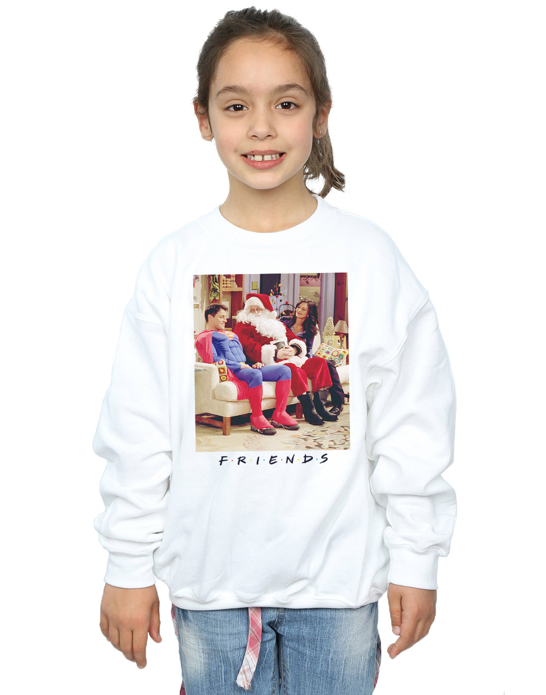 Friends Girls Superman And Santa Sweatshirt - Picture 8 of 9