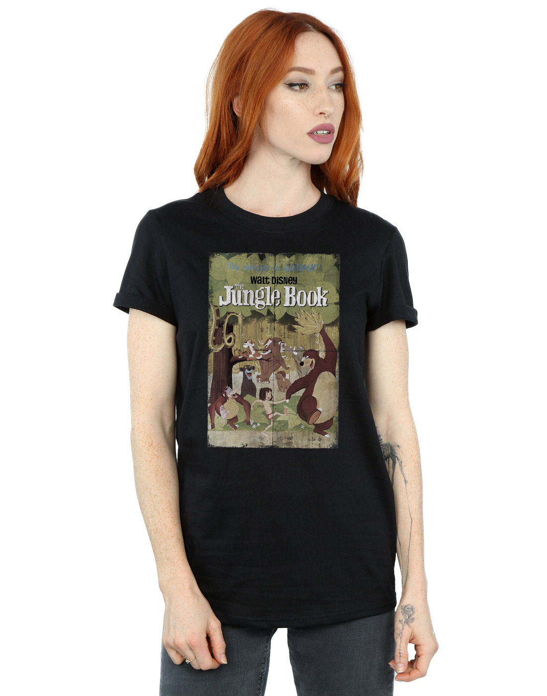 Disney Women's The Jungle Book Retro Poster Boyfriend Fit T-Shirt - Picture 6 of 13