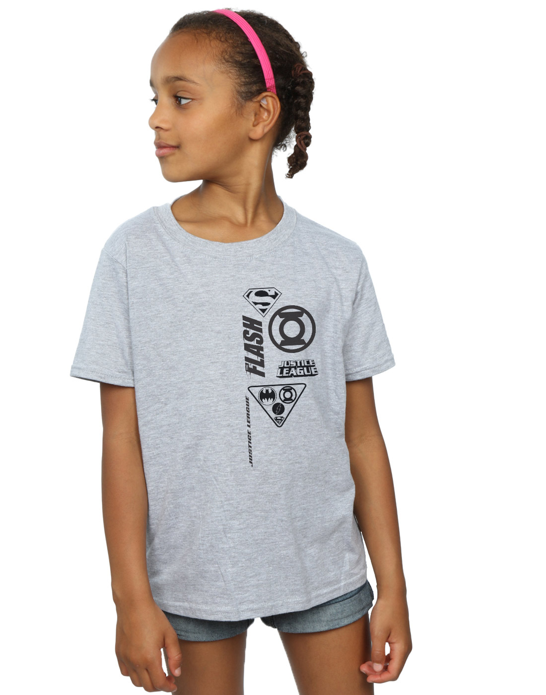 DC Comics Girls Justice League Chest Icons T-Shirt - Picture 6 of 9