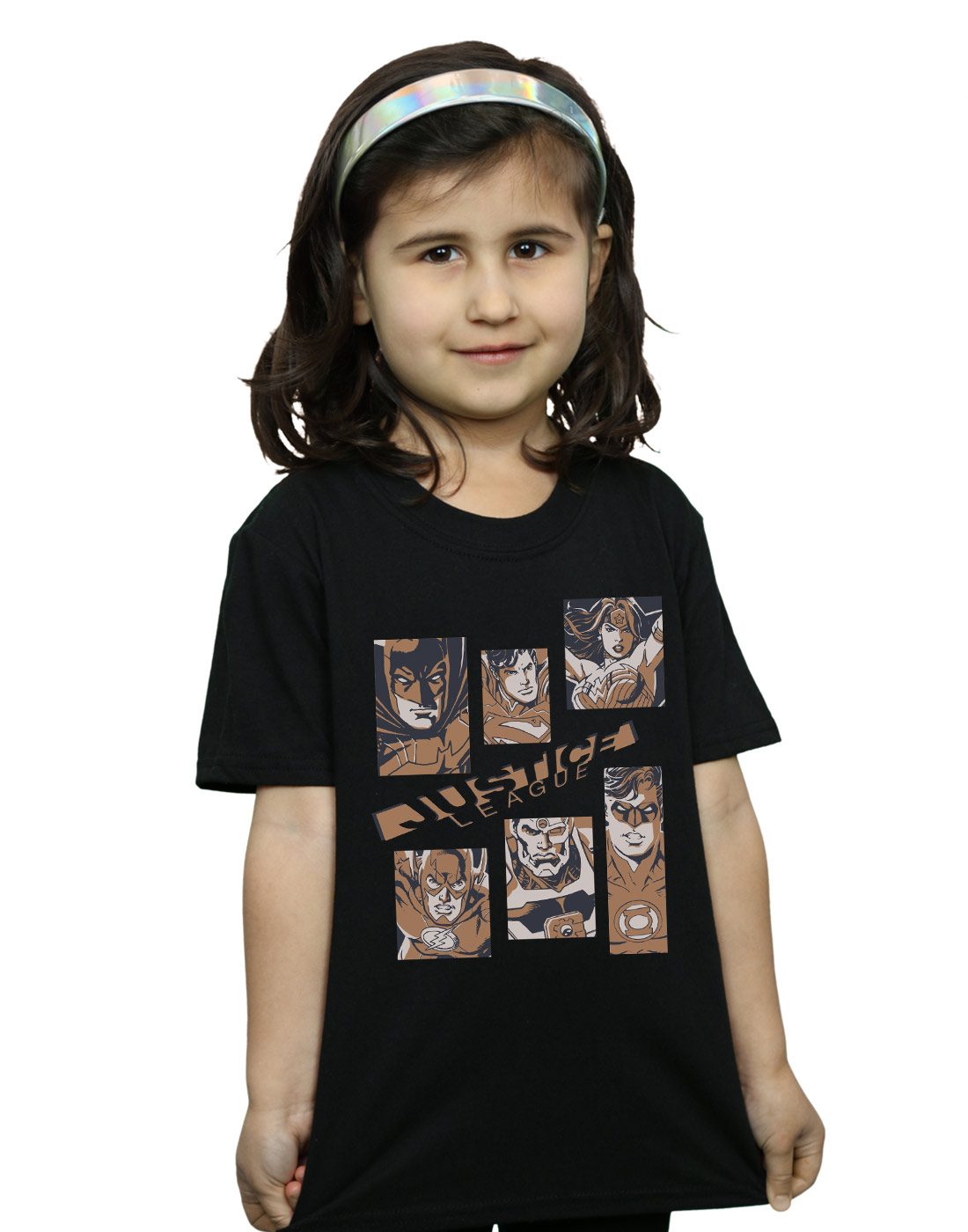 DC Comics Girls Justice League Rectangles T-Shirt - Picture 4 of 11