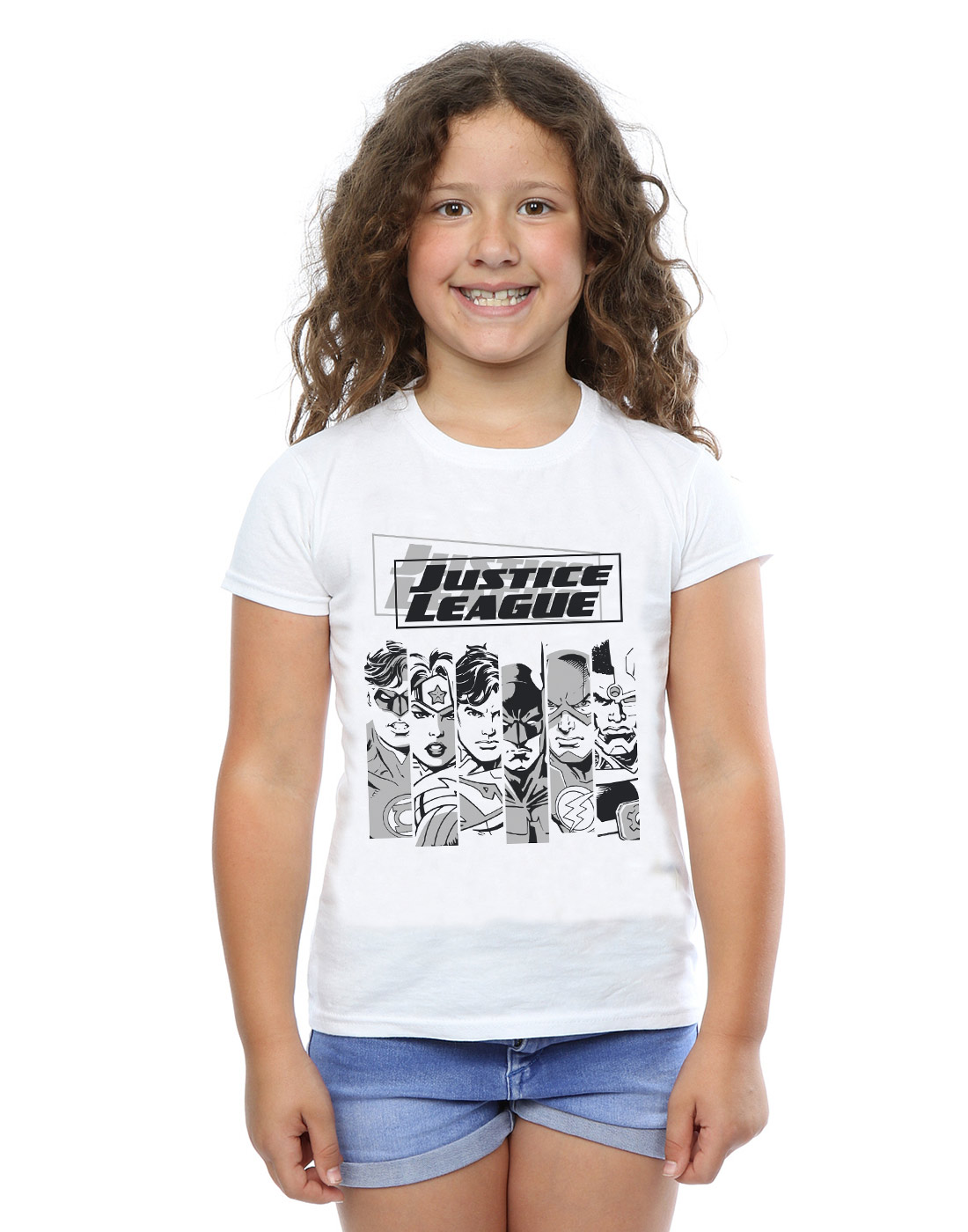 DC Comics Girls Justice League Stripes T-Shirt - Picture 8 of 9