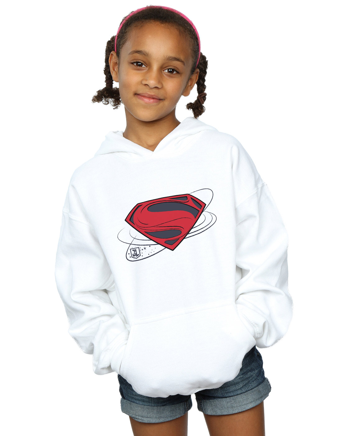 DC Comics Girls Justice League Movie Superman Logo Hoodie - Picture 14 of 17