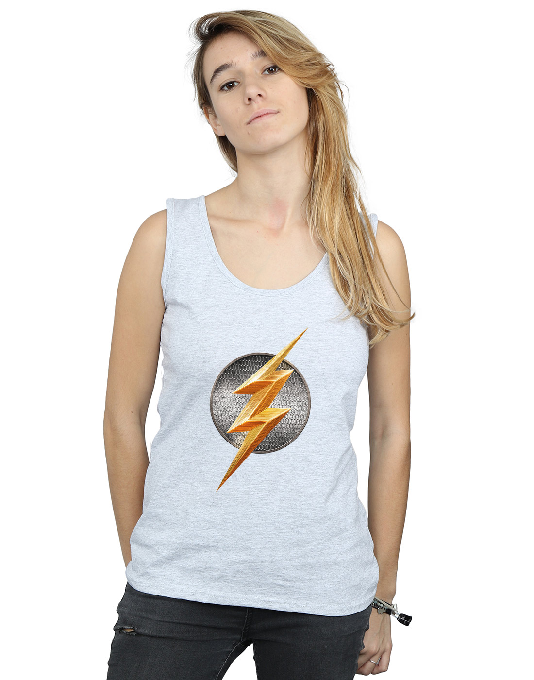 DC Comics Women's Justice League Movie Flash Emblem Vest - Picture 14 of 21