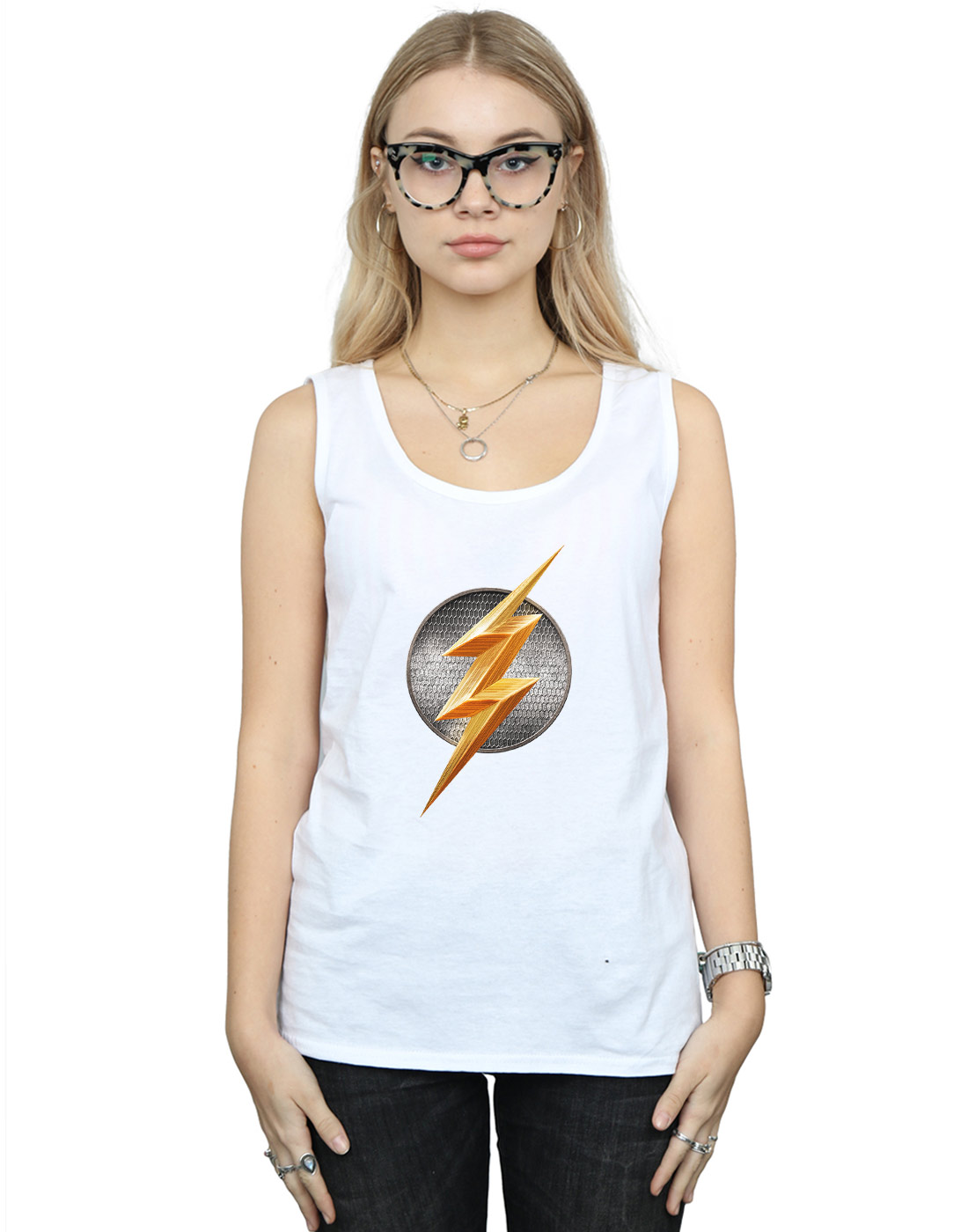 DC Comics Women's Justice League Movie Flash Emblem Vest - Picture 18 of 21