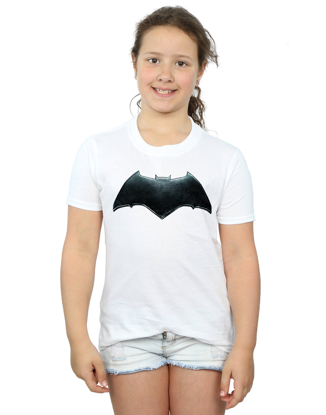 DC Comics Girls Justice League Movie Batman Emblem T-Shirt - Picture 14 of 17