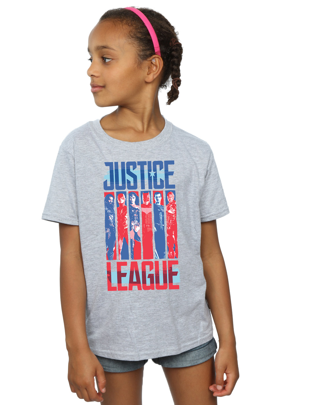 DC Comics Girls Justice League Movie Team Flag T-Shirt - Picture 10 of 17