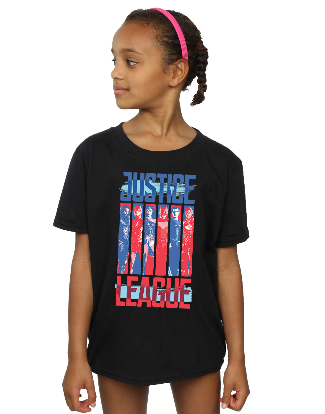 DC Comics Girls Justice League Movie Team Flag T-Shirt - Picture 6 of 17
