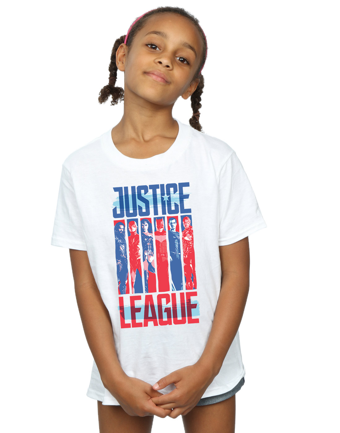 DC Comics Girls Justice League Movie Team Flag T-Shirt - Picture 14 of 17