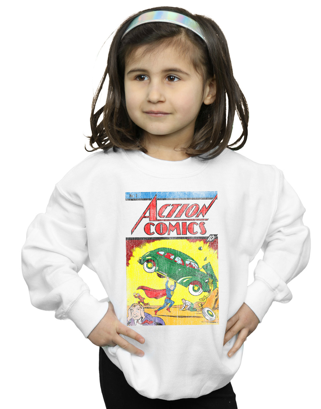 DC Comics Girls Superman Action Comics Issue 1 Cover Sweatshirt - Picture 6 of 21