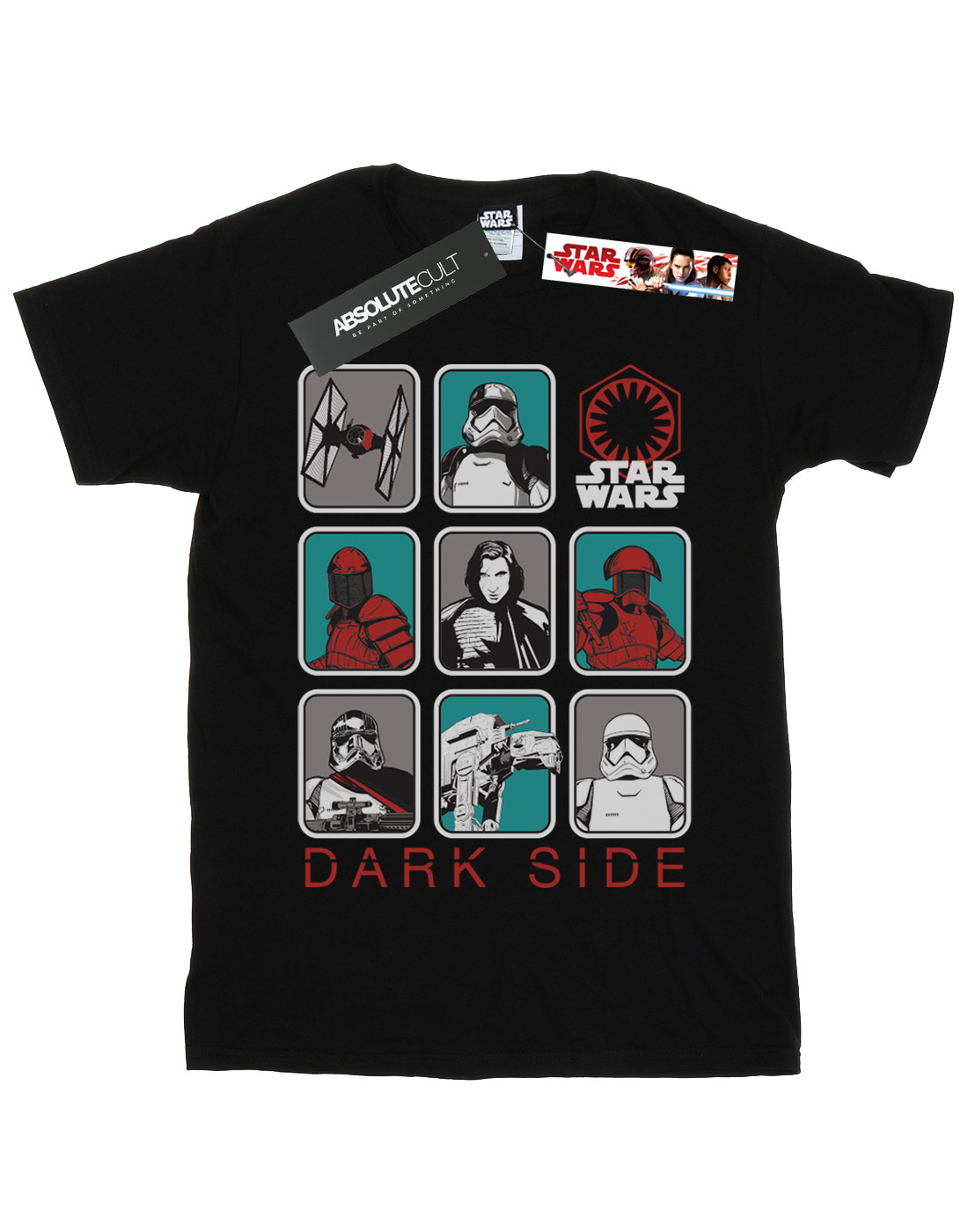 Star Wars Girls The Last Jedi Dark Side Multi Character T-Shirt - Picture 7 of 17
