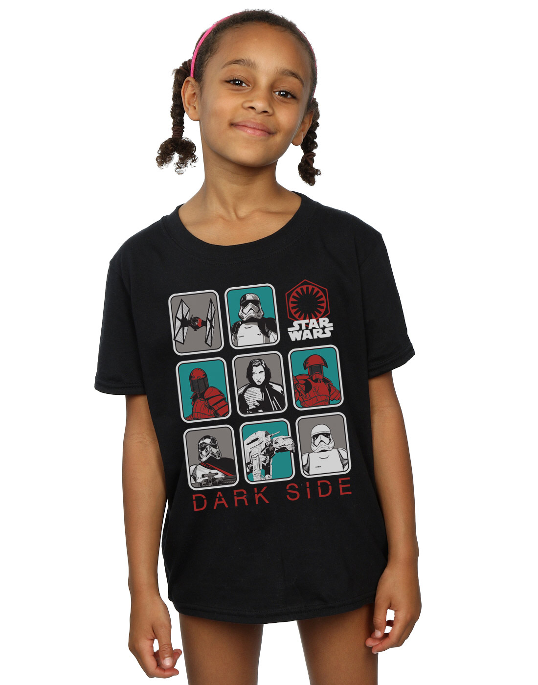 Star Wars Girls The Last Jedi Dark Side Multi Character T-Shirt - Picture 6 of 17