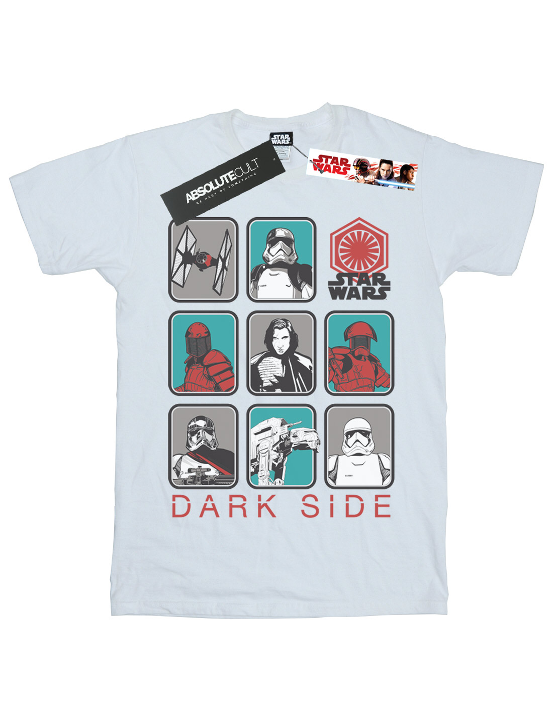 Star Wars Girls The Last Jedi Dark Side Multi Character T-Shirt - Picture 15 of 17