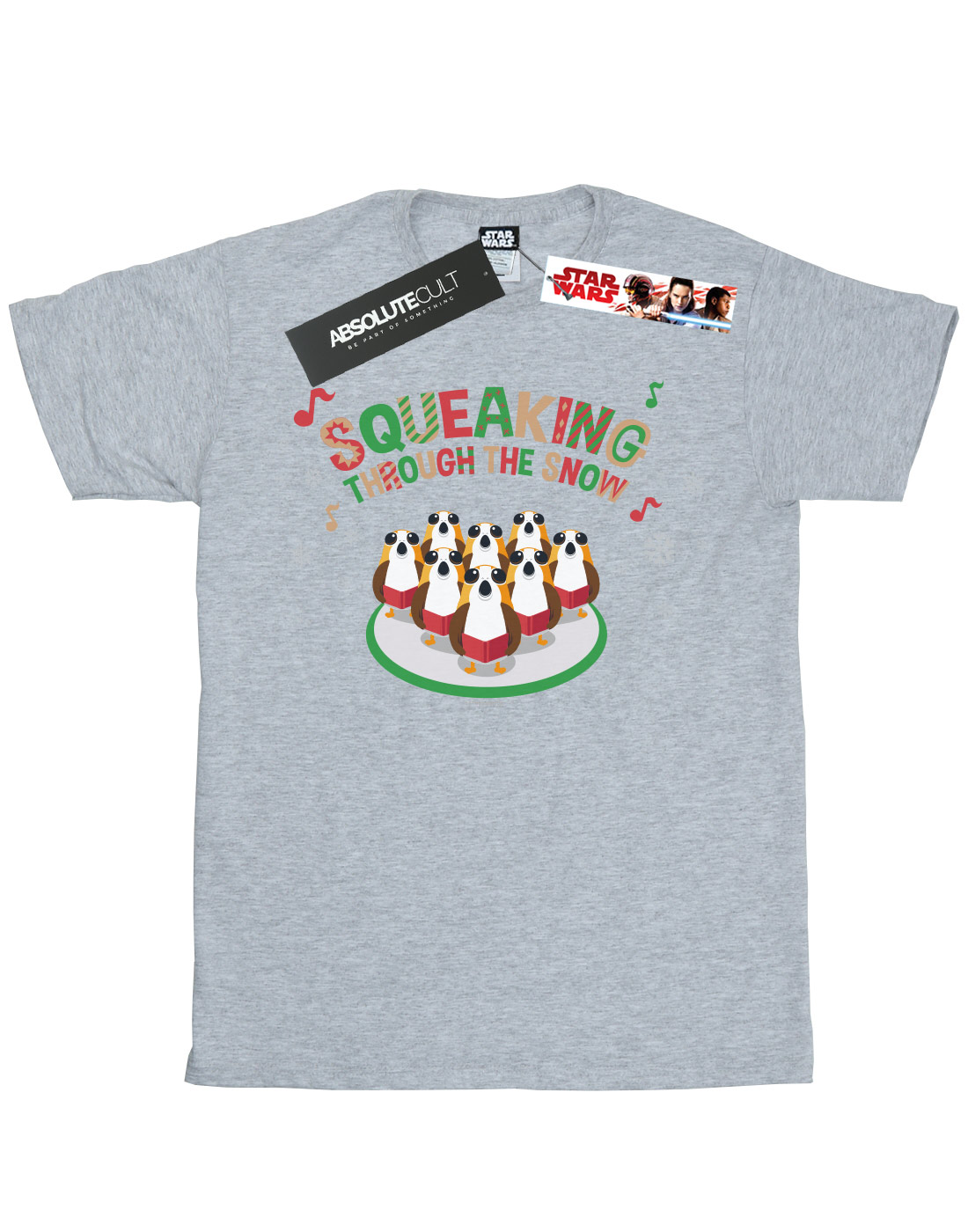 Star Wars Boys The Last Jedi Porgs Squeaking Through The Snow T-Shirt - Picture 11 of 13